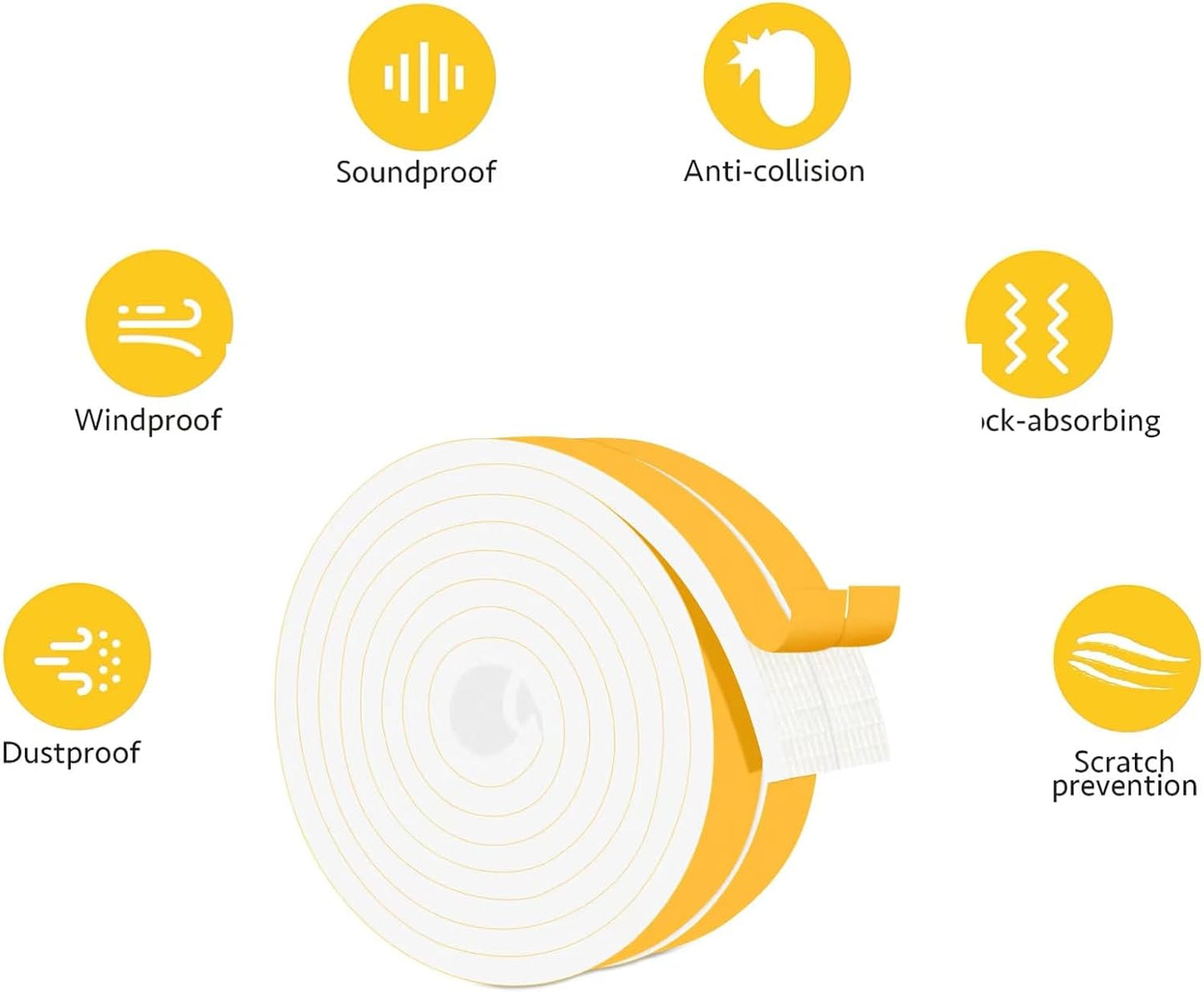 Upgraded Strong Adhesive Foam Weather Stripping Door Seal Insulation Tape for Insulating Door,Window, Air Conditioner Noise-Reduction Self Adhesive Sealing Weatherstrip (1 in x 1/2 in x 10 Ft) - Colors B