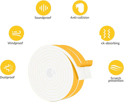 Strong Adhesive Weather Stripping, High Density Weatherproof Weather Stripping Door Seal Strip for Sliding Door, Windows,Noise-Reduction Foam Sealing Strip, White(1/2 in x 1/4 in x 13Ft) - Colors B