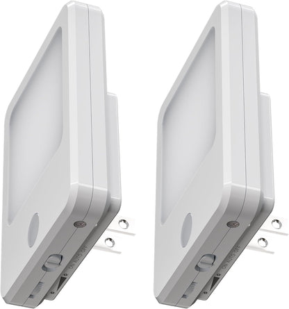 DYMOND Plug in Night Lights with Motion Sensor Dusk to Dawn, Dimmable Warm White Soft Light for Hallway, Bedroom, Bathroom, Stairway, Kids Room 2-Pack