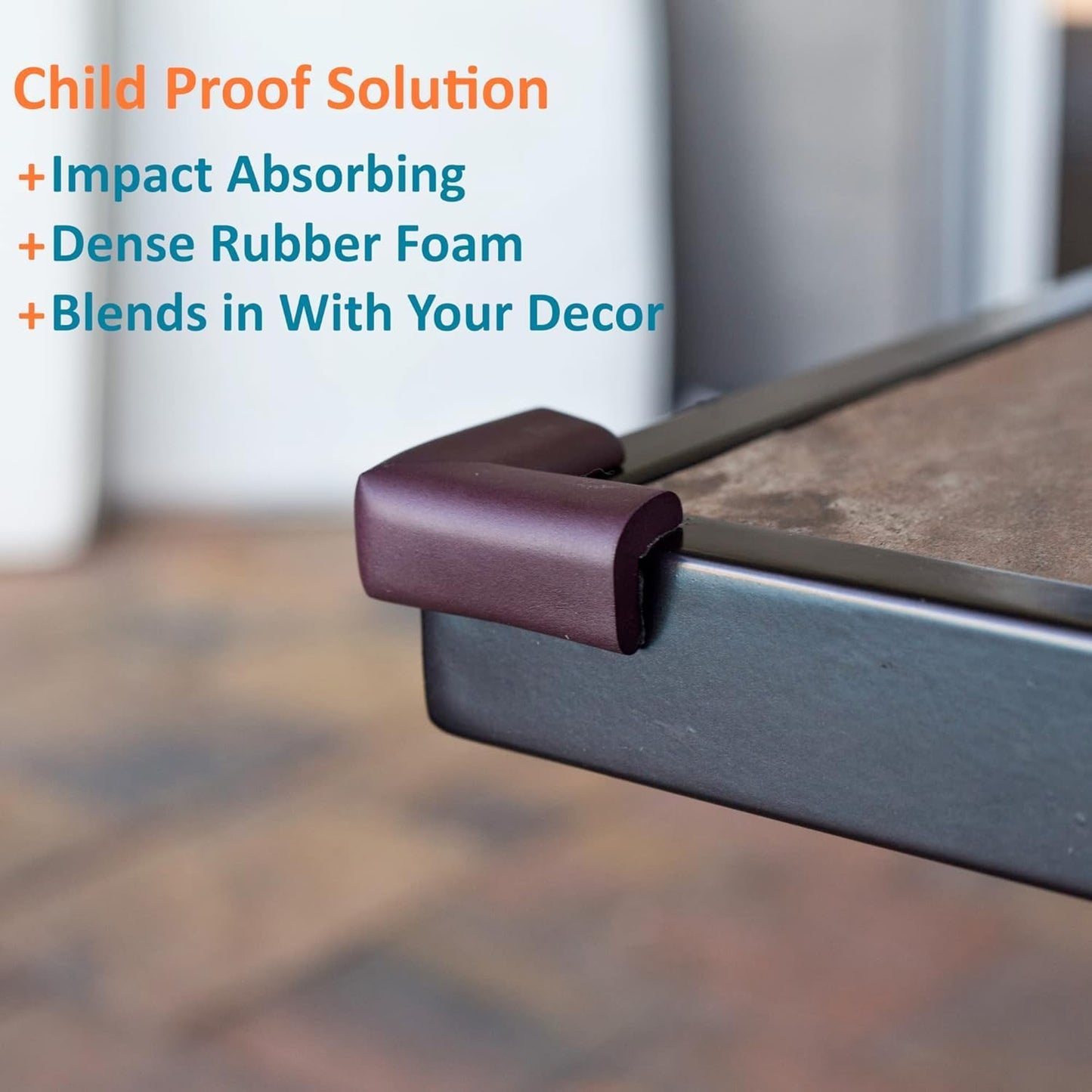 8-Pack Baby Proof Corner Protectors, Clear Furniture Safety Bumpers, Soft Rubber Foam Cushion Guards with Pre-Applied Adhesive, Child Proofing Pads for Tables, Cabinets, Desks, Glass Surfaces