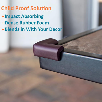 8-Pack Baby Proof Corner Protectors, Clear Furniture Safety Bumpers, Soft Rubber Foam Cushion Guards with Pre-Applied Adhesive, Child Proofing Pads for Tables, Cabinets, Desks, Glass Surfaces