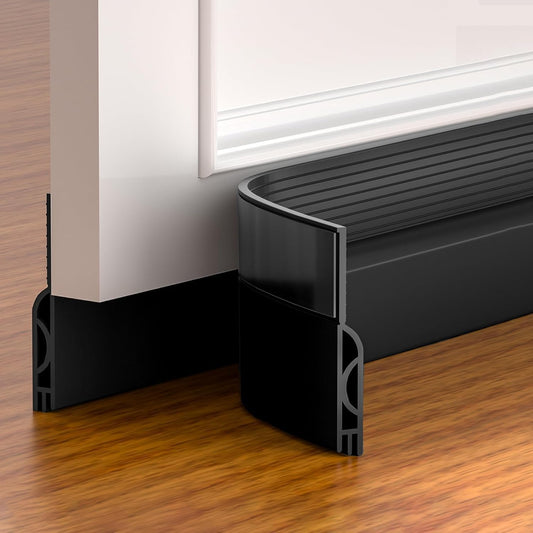 Door Draft Stopper,Adjustable Door Sweep for Bottom of Door,Silicone Weather Stripping Door Bottom Seal Blocker Air Noise,Under Door Gap Filler for Interior/Exterior Doors(Transparent, 39inch)