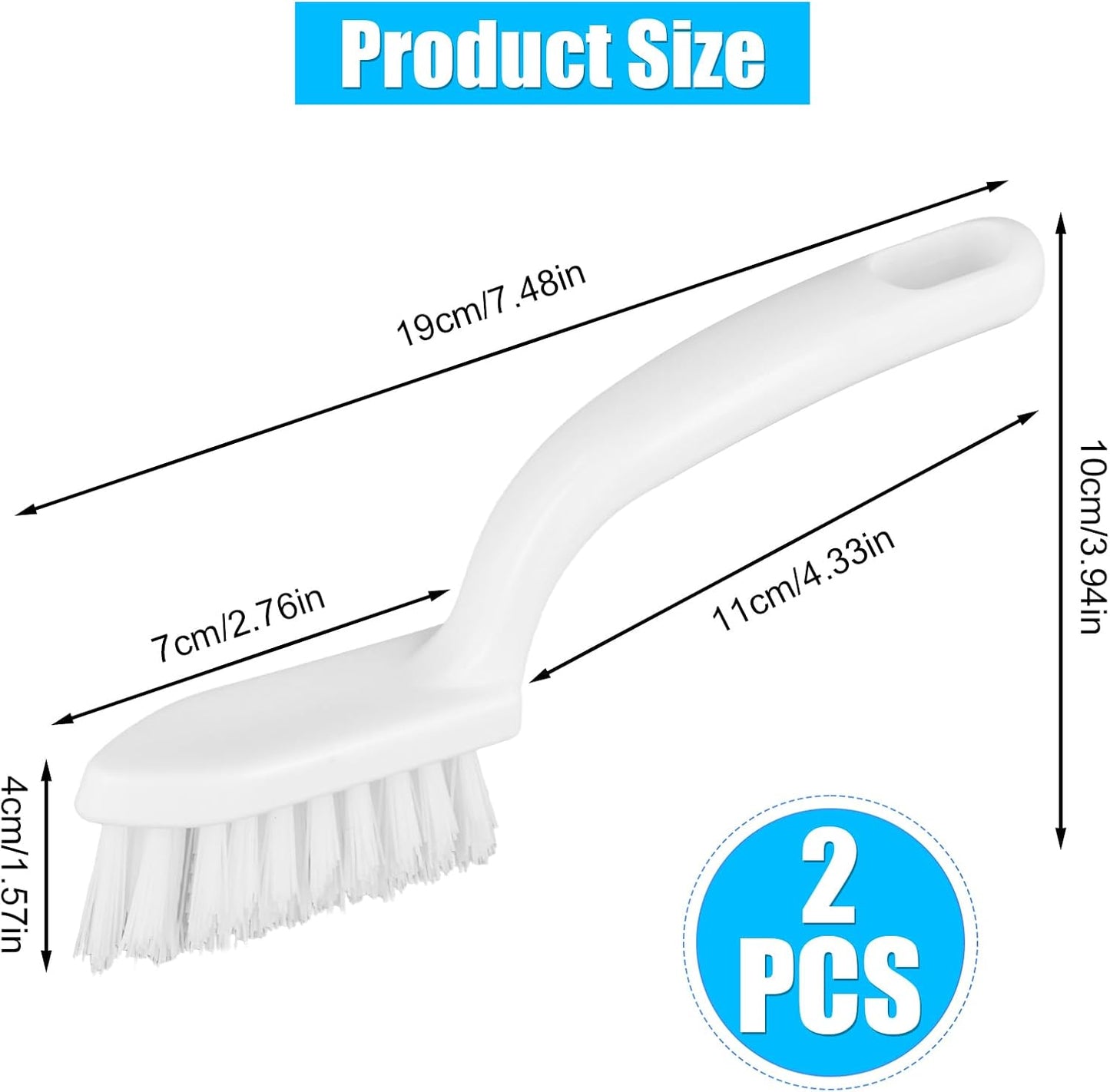 NQEUEPN 2pcs Grout Cleaner Brush for Tile Floors, V-Shaped Handheld Stiff Shower Gap Cleaning Scrubber with Hard Bristles, Grout Brush for Shower Tile, Door Groove Gap, Bathroom, Kitchen, Window