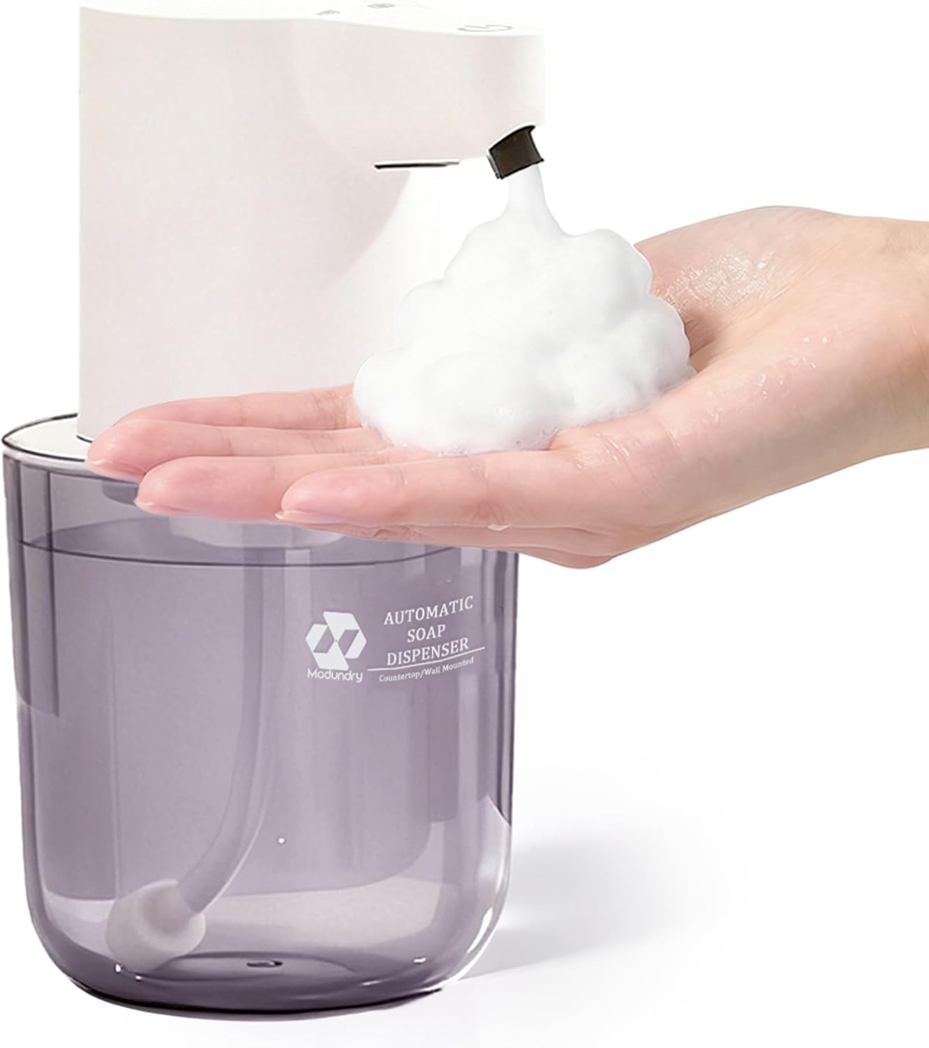 Automatic Foaming Soap Dispenser, 4-Level Touchless Hand Soap Dispenser, USB-C Rechargeable, Wall Mount or Countertop, 13.5oz/400ml, for Bathroom, Kitchen, Office, Hotel, Black