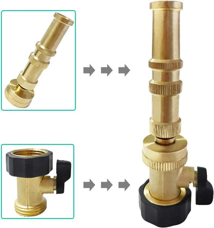 HQMPC Heavy Duty Brass Shut Off Valve Big Flow,Garden Hose Shut Off Valve For Garden Lawn Irrigatiion Garden Hose Connector Big Handle Easy Turn On Off (2PCS) +4 Extra Pressure Washers