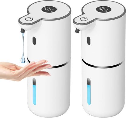 OHIFAST Automatic Foaming Soap Dispenser Touchless, USB Rechargeable Smart Hand Soap Dispenser, 6-Level Adjustable, 12.8oz/380mL Wall Mounted for Bathroom Kitchen Dish Soap-White