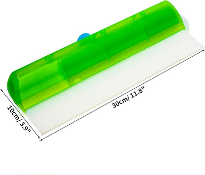 Forgrace Flexible Silicone Squeegee T-Bar Water Blade Microfiber Scrubber with Long Handle for Car Home Glass Professional Car Windshield Squeegee Window Cleaning Kit for Shower Glass Mirror Door Car