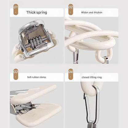 Stainless Steel Garment Hanger 20 Secure Foldable Clips Home Vacation Accessory Outdoor Portable Garment Drying Hanger
