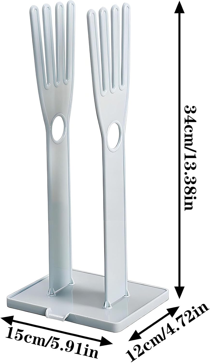 Kitchen Glove Holder Kitchen Glove Stand Holder Rubber Glover Drying Dryer Rack Reusable Rubber Glove Clothes Drying Rack for Dish Gloves and Rags (Blue)