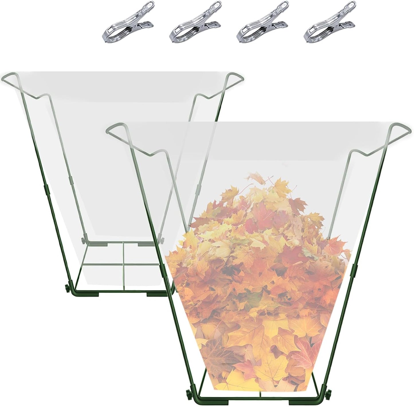 Outdoor Metal Leaf Bag Holder Stand, Fits 30-45 Gal Garbage Bags, Portable | Yard waste bag holder, Garden trash bag frame, Freestanding leaf bag stand, Camping garbage can, Disposable bag holder