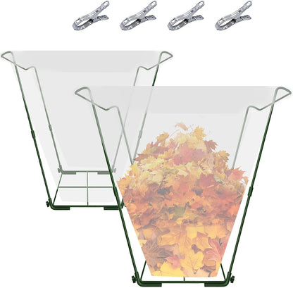 Outdoor Metal Leaf Bag Holder Stand, Fits 30-45 Gal Garbage Bags, Portable | Yard waste bag holder, Garden trash bag frame, Freestanding leaf bag stand, Camping garbage can, Disposable bag holder