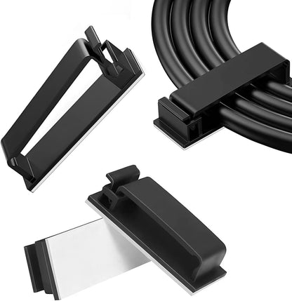 40 pcs Cable Clips with Strong Self-Adhesive, Outdoor Light Clips, White Cord Wire Clips, Nylon Cord Wall Finisher Wire Clamp for Home, Car, Office Desk Wire Management (White, XL-40 PCS)