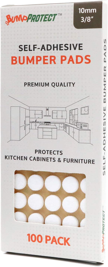 Furniture Felt Pads 3/8" (10mm) Diameter Round 3M Self Adhesive Protects Kitchen Cabinets, Drawers, Desks and Furniture Against Bumps and Scratches 100 Pack - Grey