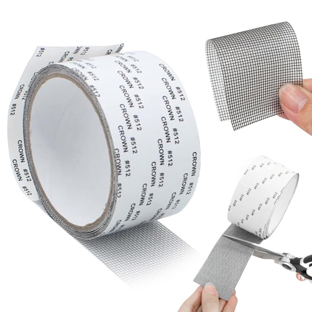 Screen Repair Tape,2in X 6.56 FT Window Screen Door Repair Kit,Screen Tape Mesh Repair,Strong Adhesive Fiberglass Mesh Patch Tape (Gray-1PC)