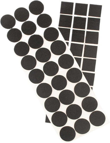 Felt Furniture Pads for Hardwood Floors, 54 Pcs Self-Adhesive Chair Leg Pads, 3.5mm Thick Non-Slip Round & Square Floor Protectors for Tile Floors, No Residue Black Felt Pads