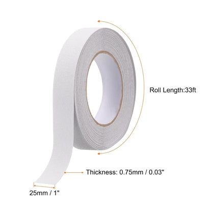 HARFINGTON Anti Slip Traction Tape 2" x 16.4ft Waterproof Non-Slip Grip Tape High Friction Weather Resistant Non Skid Stair Treads Tape for Indoor Outdoor Stair Steps, White