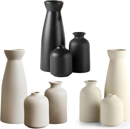 Ceramic Vase Set, 3 Small Flower vases for Decor, Home Decorative Vase, Modern Boho Farmhouse Home Decor Vases, Living Room,Table Shelf, Centerpieces Decoration(#2)