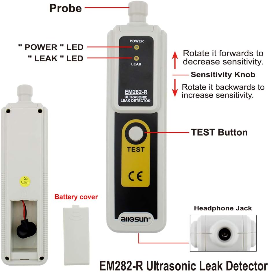 allsun Ultrasonic Leak Detector Kit, 40kHz HVAC & Automotive Leak Tester | Find air and vacuum leaks faster with 40kHz ultrasonic detection for HVAC, automotive and sealed system testing