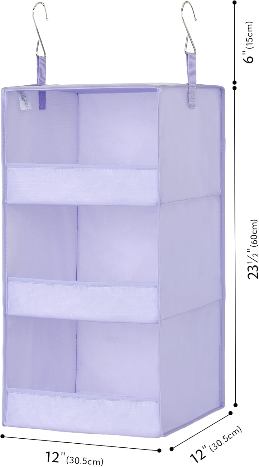 GRANNY SAYS 3-Shelf Hanging Closet Organizer and Storage, Collapsible Hanging Closet Shelves, Hanging Organizer for Closet & RV, Gray, 29 ½" H X 12" W X 12" D, 1-Pack