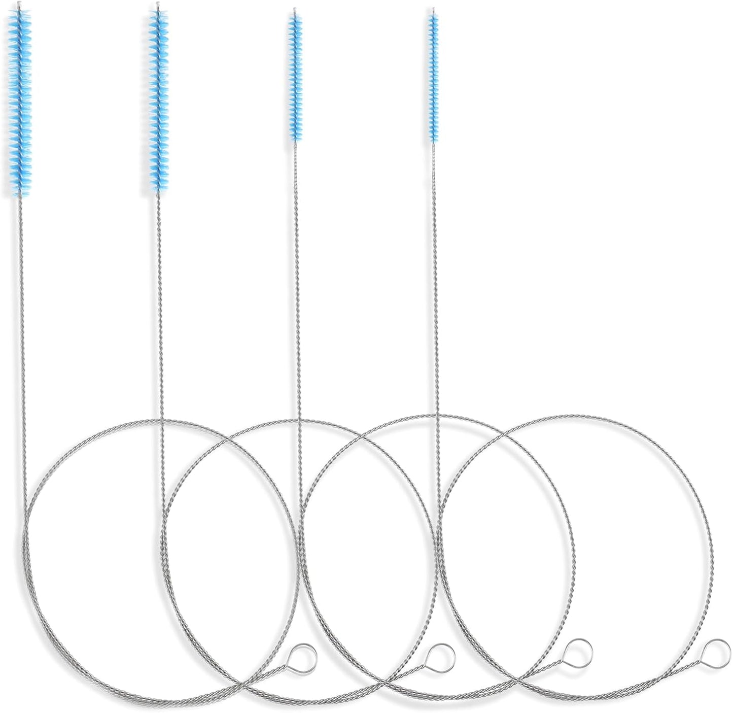 40 Inches Brush Cleaner for Cleaning Straw, Kegerator, Feeding Tube, Siphon Hose, Sunroof Drain, Refrigerator Drain, 4PCS (White)