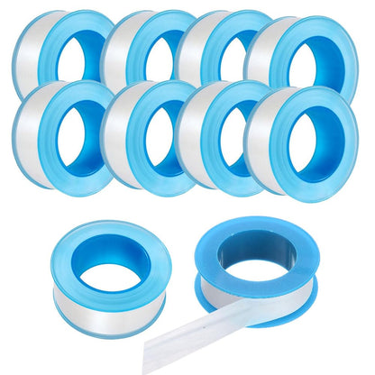 SKYPRO 10 Rolls Thread Seal Tapes, 1/2 PTFE Pipe Sealant Tape Industrial Thread Sealants Plumbers Thread Tape for Leak Water, Plumbers, Plumbing, Airs Head, Thread Pipe(1/2" x394", White)