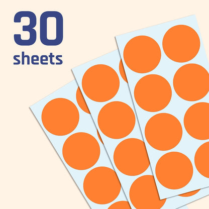 2" Round Large Colored Moving Stickers Labels - 10 Colors, Pack of 240