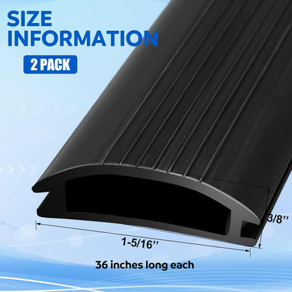 2 Pcs 36 Inch Vinyl Replacement Insert for Adjustable Height Aluminum Thresholds with Seals 1-5/16 x 3/8 Vinyl Replacement Insert for Front Under Door Weather Stripping Seal Exterior (Gray)