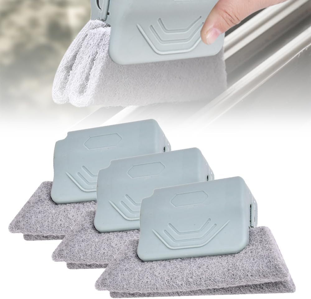 2026 New Magic Window Track Cleaner, 3Pcs Multipurpose Cleaning Brush for Window Grooves, Sliding Door Tracks, Tile Grout Lines, Shutter Slats, Car AC Vents, and Narrow Gaps (Mix)