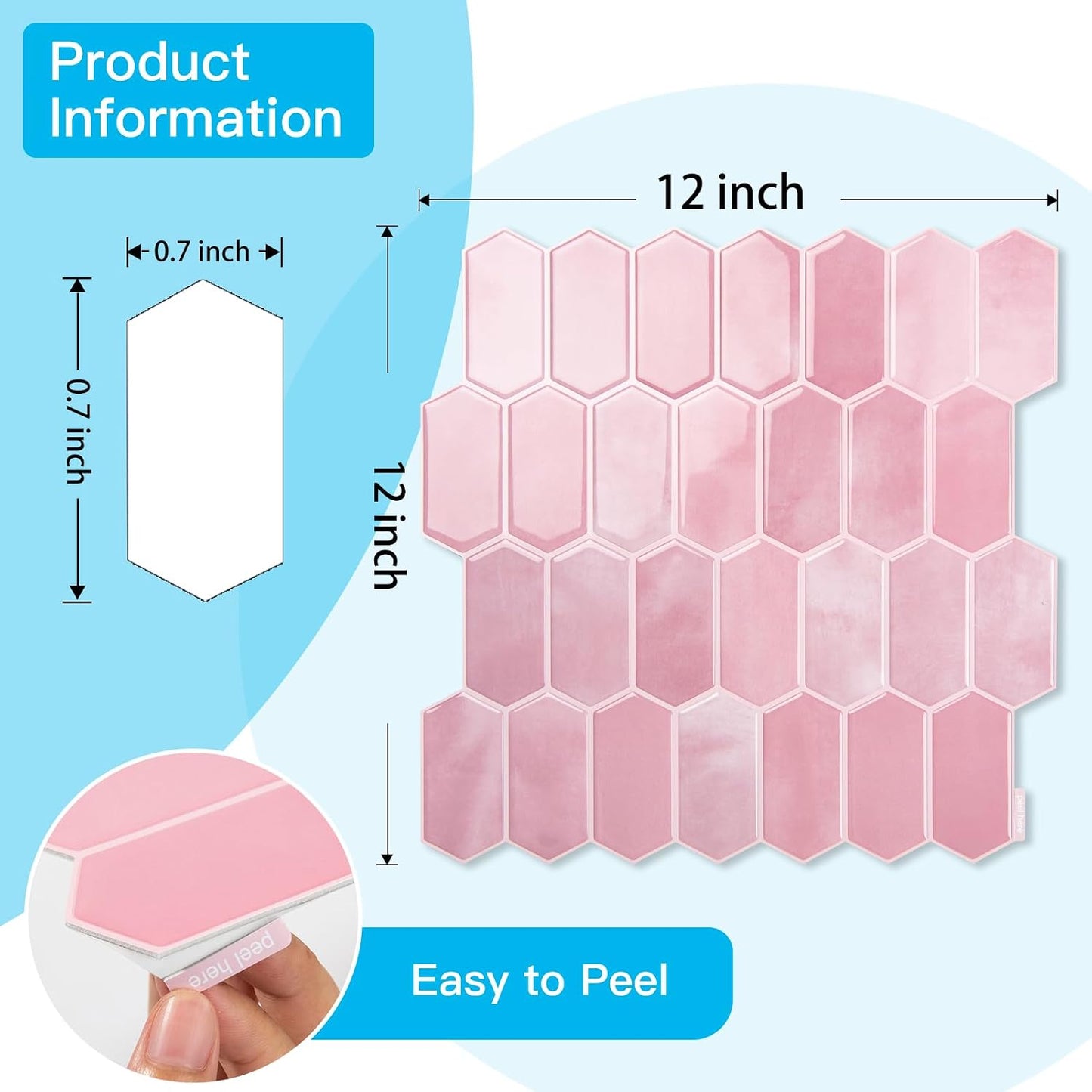 Art3d 10-Sheet Heavy-Duty Peel and Stick Backsplash, Self-Adhesive Vinyl Wall Tiles for Kitchen Countertop Bathroom, White