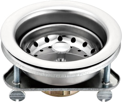 3.5" Kitchen Sink Deep Cup Drain Strainer with Rustproof Gasket | 304 stainless steel| Deep cup holds more debris| Leak-proof rubber gasket | Fit 3.5" standard kitchen sinks with mounting nut