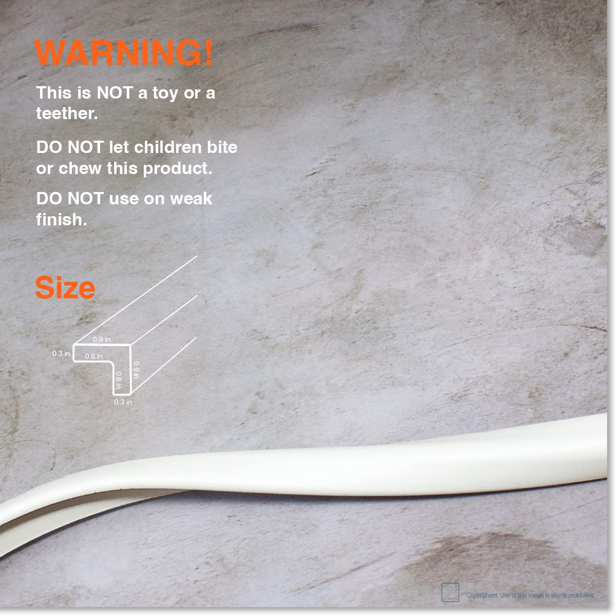 Roving Cove HeftyFit Edge Protector for Baby Proofing (6ft Large Edge Only), Heavy-Duty Soft Furniture Edge Bumper Guards, Desk Edge Cushion, Wall Corner Covers, 3M Adhesive, Oyster White (Off White)