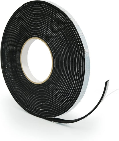 Alenor EPDM Black Foam Insulation Tape Self Adhesive 1/8"x1" x 50' Ft –Pack of 1- Weather Stripping for Doors & Windows,Soundproofing,Door Seal,Weatherstrip,Pipe Cooling,Air Conditioning Seal Strip