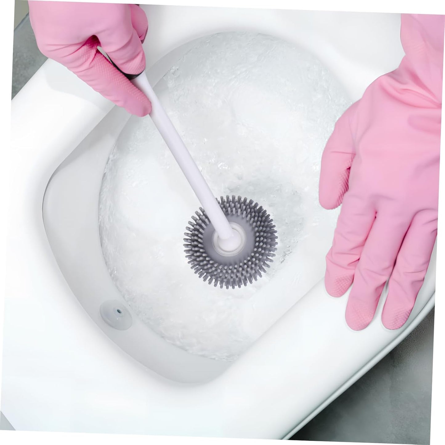 Alipis 1set Silicone Toilet Brush Holder Modern Design Scratch Bristles for Cleaning Quick-Drying Base Household Cleaning Accessories