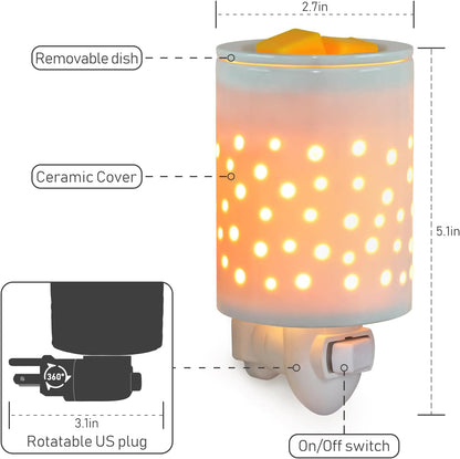 Bobolyn Wax Melt Warmer with Timer Ceramic Electric Candle Warmer Lamp with Timer and Dimmer for Scented Melts Wax Burner Fragrance Wax Melter for Home Office Bedroom Decor Gift for Mom Women