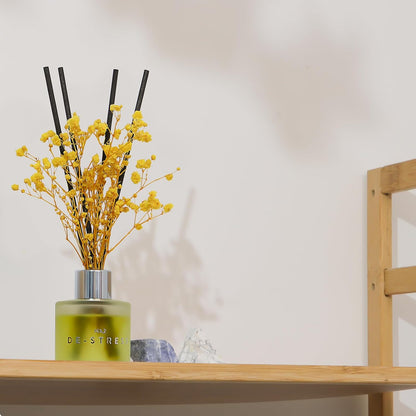 3 Pack Fragrance Reed Diffuser, 50ML Lavender Jasmine Lemongrass Aromatherapy Diffuser Set with 12 Black Fiber Sticks,Air Freshener for Bedroom Bathroom Office, 8.2X 6.6X 2.1 inch