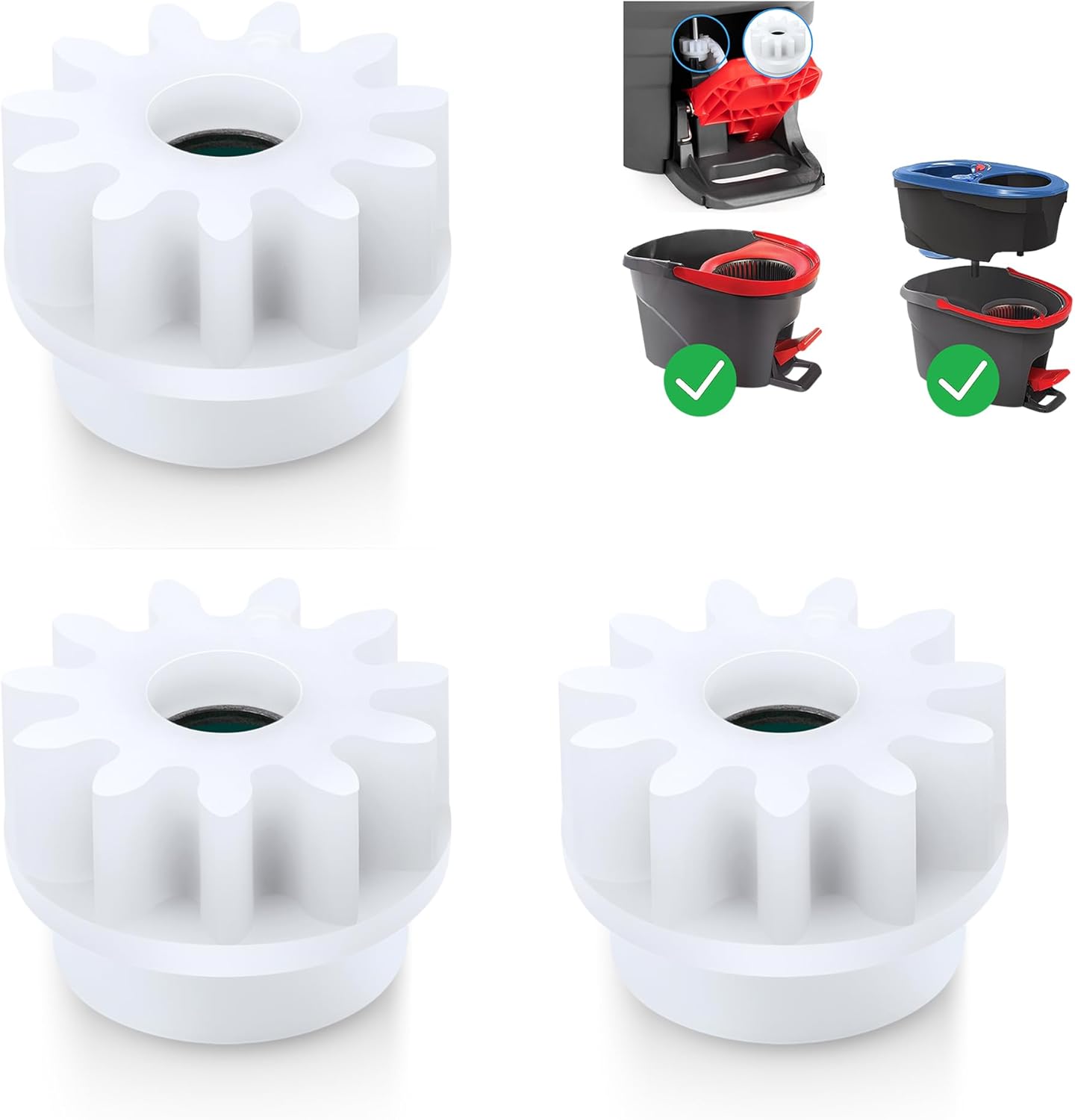 2 Pcs Spin Mop Bucket Replacement Gear Compatible with Ocedar Mop Bucket Pedal Only One Way Bearing Repair Parts