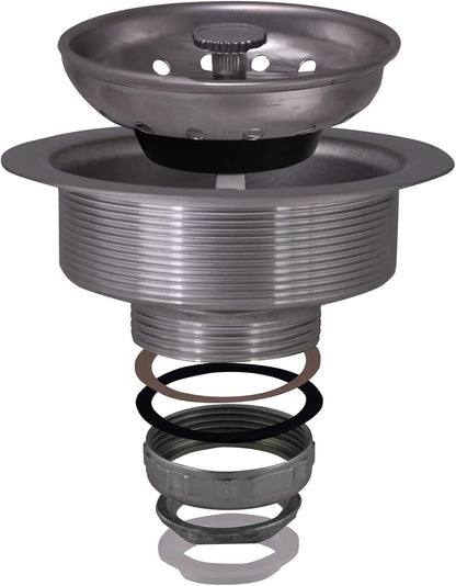 Design House 542969 Kitchen Sink Anti-Clogging S430 Stainless Steel Drain Strainer with Food Waste Catching Basket