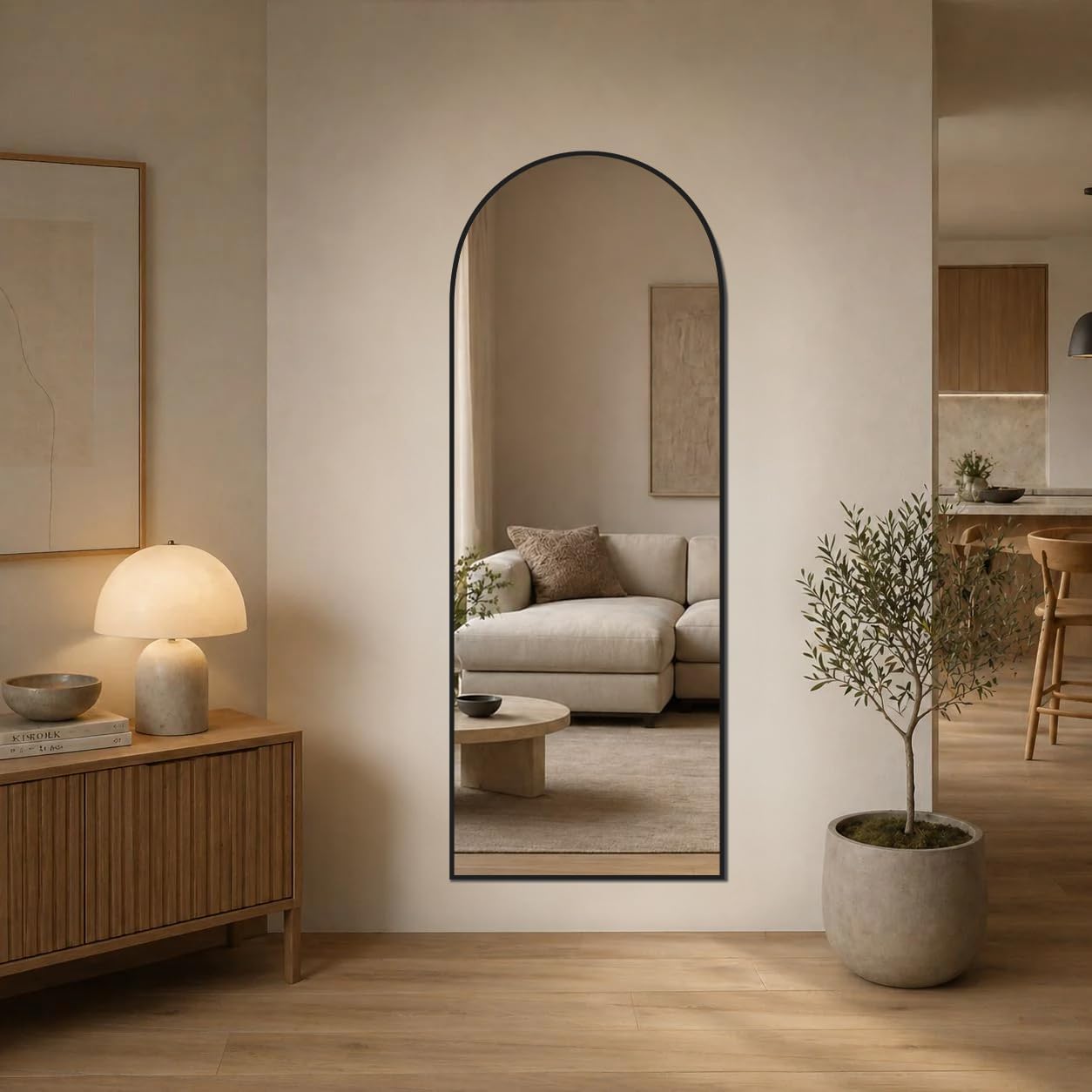 59"x16" Floor Mirror Full Length, Arched Full Length Mirror with Stand, Full Body Mirrors for Bedroom Living Room or Cloakroom Gold