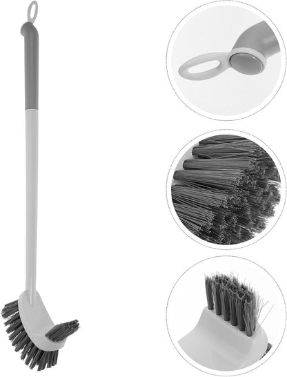 Amosfun Toilet Brush with Long Handle and Soft Curved Bristles Under Rim Deep Cleaning, Bathroom Scrubber Brush for Household Toilet Maintenance