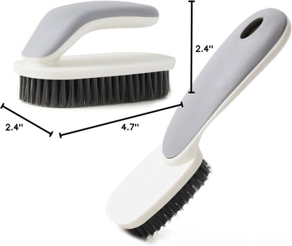 Laundry Scrub Brush 2 Pack Soft Bristle Brush Shoe Cleaning Brush for Stains Clothes Scrubbing Brush Household Cleaning Tool for Bathroom Countertop Bathtubs (Yellow)