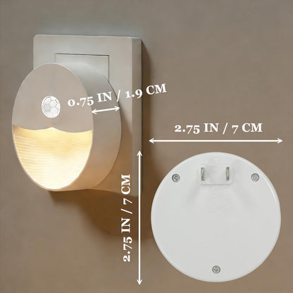Consss Plug-in Motion Sensor Night Light, Dusk to Dawn Light Sensor, Soft Warm White LED Backlit Glow, Auto On/Off for Bathroom Bedroom Hallway Stairs Nursery, 4 Pack