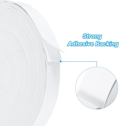 PATIKIL Weather Stripping Door Seal Strip, 3/8 Inch x 1/4 Inch x 32 Ft Self Adhesive Soundproof High Density Foam Tape Insulation for Door Window Air Conditioning, White - Colors A