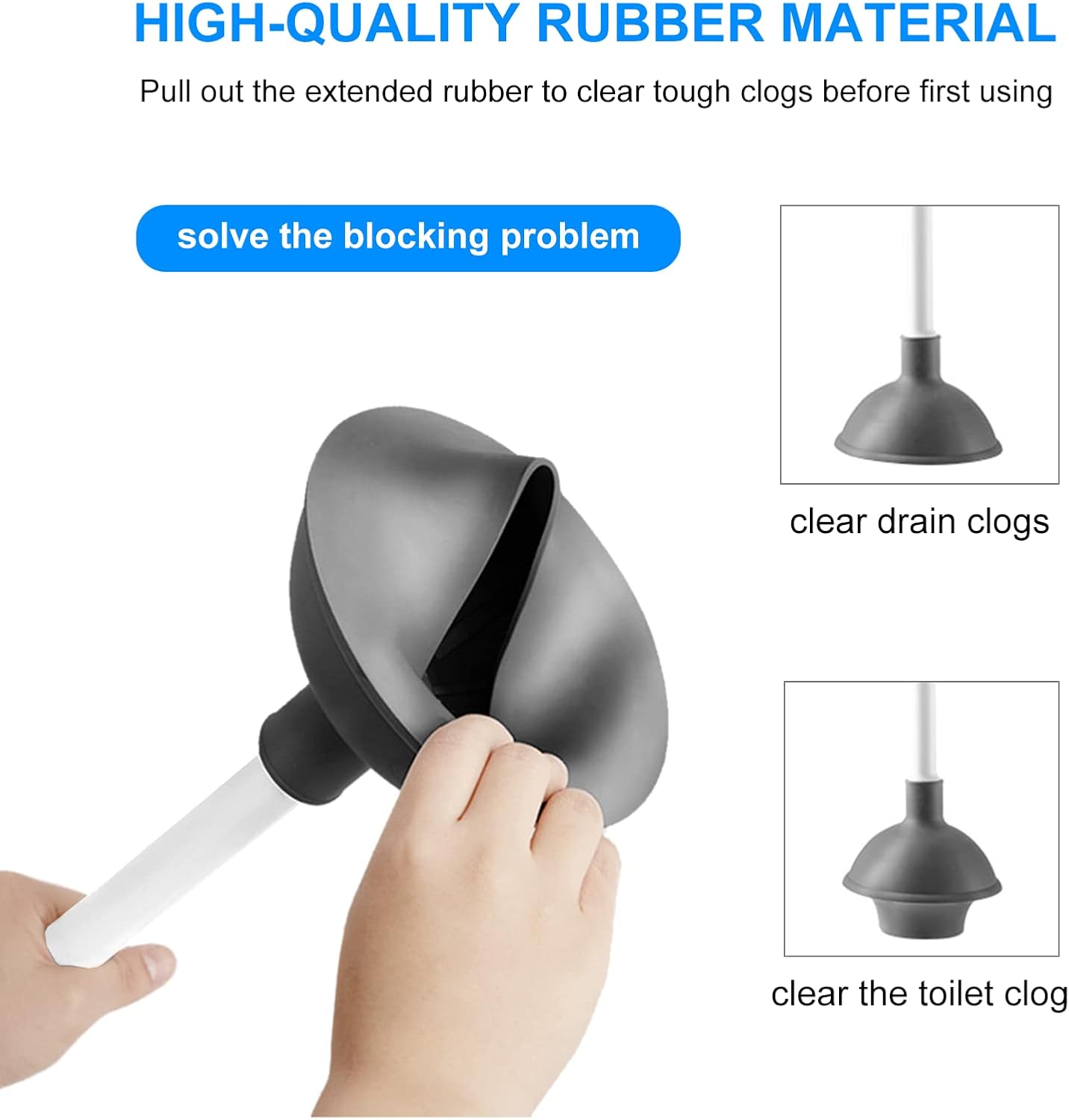 SetSail Toilet Brush and Plunger Set, Semi-Hidden Toilet Plungers Heavy Duty Toilet Bowl Brush and Holder for Bathroom Toilet Plunger and Brush Set for Deeply Cleaning - Black