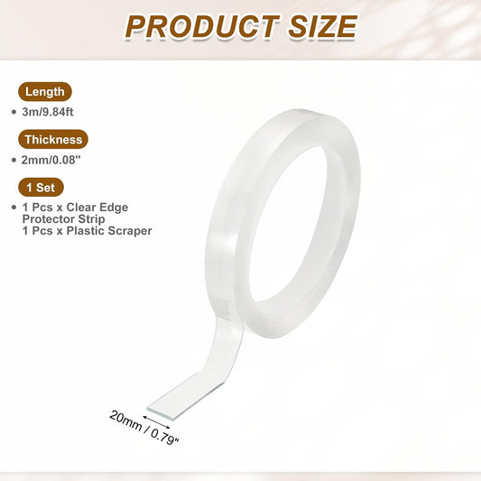 uxcell Clear Edge Protector Strip, 3.94 in x 16.4 ft Sharp Edge Wrap Cover Tape Soft Corner Guards for Furniture Cabinets Drawers Tables Door