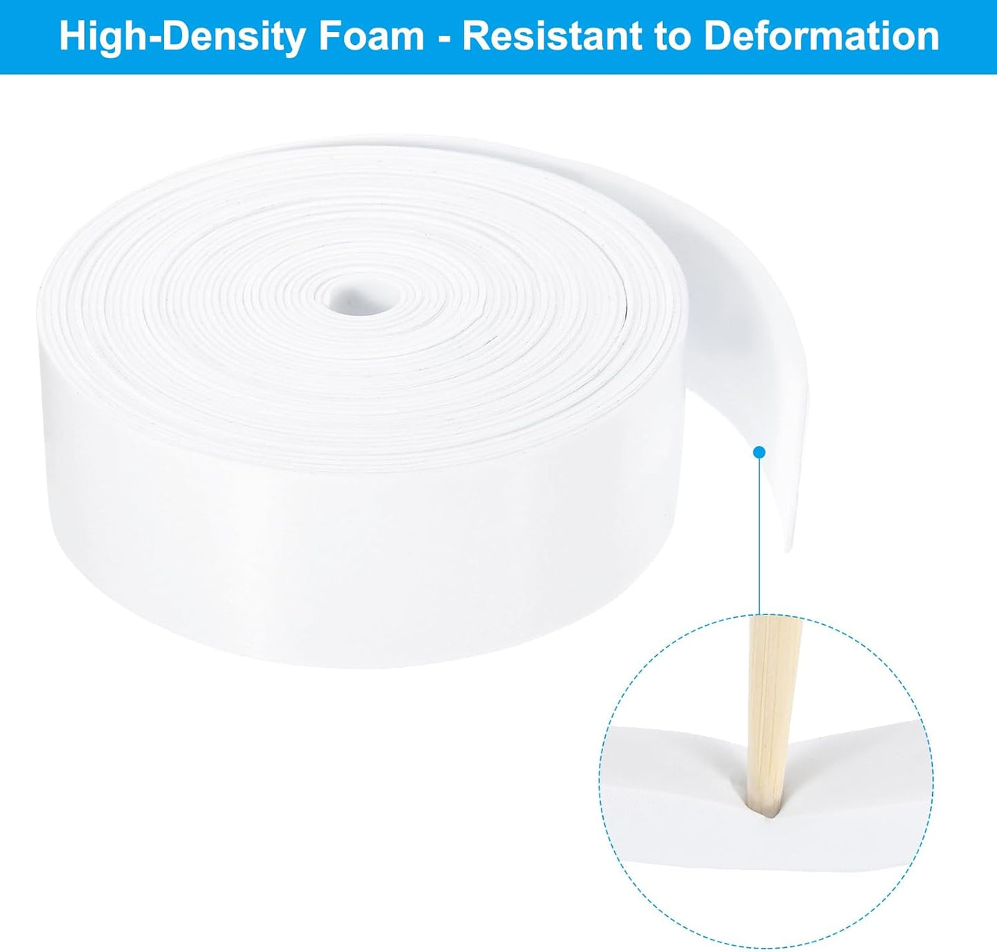 PATIKIL Weather Stripping Door Seal Strip, 3/8 Inch x 1/4 Inch x 32 Ft Self Adhesive Soundproof High Density Foam Tape Insulation for Door Window Air Conditioning, White - Colors B
