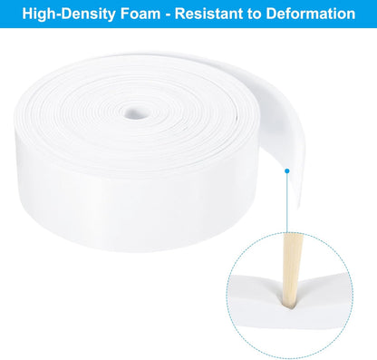 PATIKIL Weather Stripping Door Seal Strip, 3/8 Inch x 1/4 Inch x 32 Ft Self Adhesive Soundproof High Density Foam Tape Insulation for Door Window Air Conditioning, White - Colors B