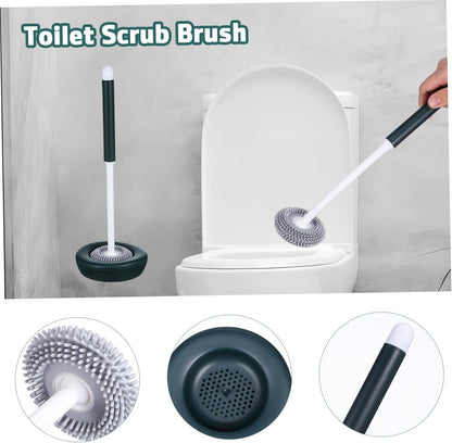 ULTECHNOVO 1 Set Toilet Brush with Holder Silicone Toilet Bowl Brush for Effortless Cleaning Quick Drying Design with Drainage Construction for Use