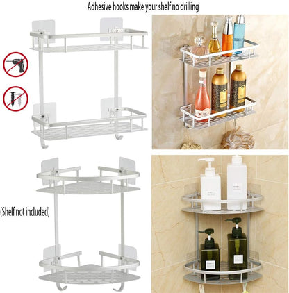 Hawsam 8PCS Clear Adhesive Sticky Wall Hooks,No Drilling Strong Waterproof Sticker Hanger for Kitchen, Shower and Bathroom 20kg/44lb. (Max Loading)