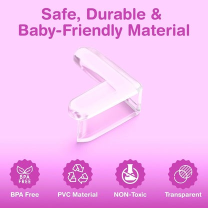15 Pcs L-Shape Corner Protector for Baby Proofing – Clear 4cm x 4cm Edge Safety Bumpers for Furniture & Sharp Table Corners – Slim Profile Secure Adhesive Gel Pads Included