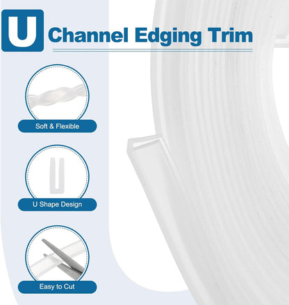 PATIKIL U Channel Edging Trim, 26Ft Sheet Metal Edge Guard Protector Rubber Edge Trim Air Sealed Seal Strip, 5/64" Slot, Fits 1/16"-5/64" Edge, 9/32" x5/128 x5/32